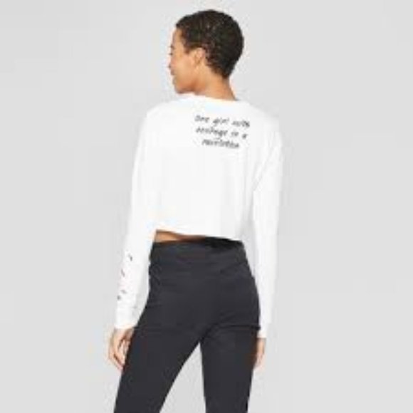 Long Sleeve Girl Rising Tie Front Crop - S - NWT - Picture 2 of 8